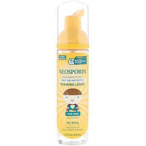 Neosporin, First Aid Antiseptic Foaming Liquid, For Kids, Ages 2 and Up, 2.3 fl oz (68 ml) - Supply Center USA