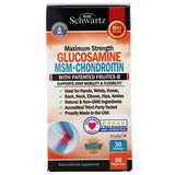 BioSchwartz, Maximum Strength, Glucosamine MSM + Chondroitin with Patented Fruitex-B, 90 Veggie Caps - Supply Center USA