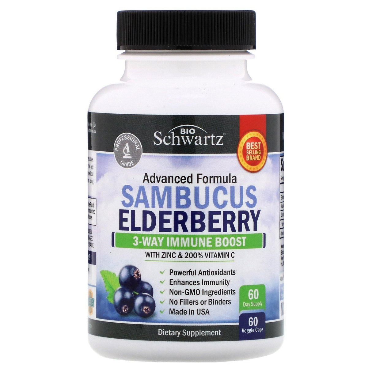 BioSchwartz, Advanced Formula Sambucus Elderberry, 60 Veggie Caps - Supply Center USA