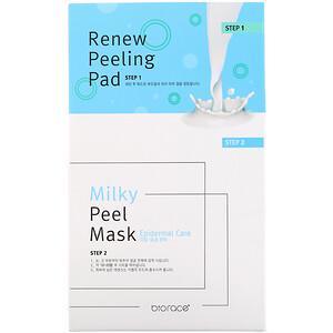 Biorace, Milky Peel Mask, Epidermal Care, 5 Sheets, 35 ml Each - HealthCentralUSA