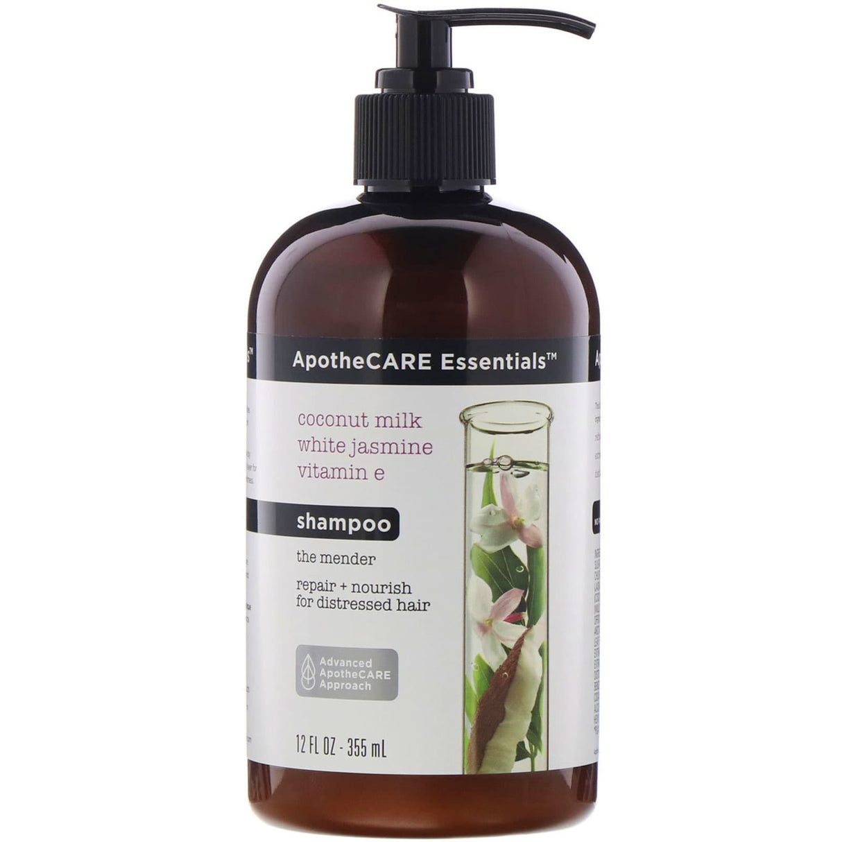 ApotheCARE Essentials, The Mender, Shampoo, Coconut Milk & White Jasmine & Vitamin E, 12 fl oz (355 ml)