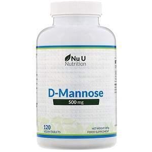 Nu U Nutrition, D-Mannose, 500 mg, 120 Vegan Tablets - Supply Center USA