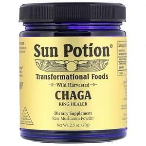 Sun Potion, Chaga Raw Mushroom Powder, Wild Harvested, 2.5 oz (70 g) - Supply Center USA