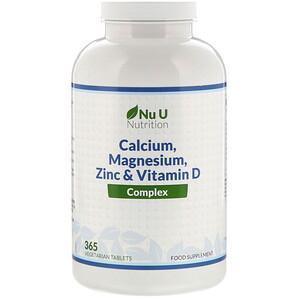 Nu U Nutrition, Calcium, Magnesium, Zinc & Vitamin D Complex, 365 Vegetarian Tablets - Supply Center USA