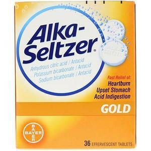 Alka-Seltzer, Gold, 36 Effervescent Tablets - HealthCentralUSA