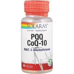 Solaray, PQQ, CoQ-10 with NAC & Glutathione, 30 VegCaps - Supply Center USA