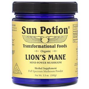 Sun Potion, Organic Lion's Mane, 3.5 oz (100 g) - HealthCentralUSA