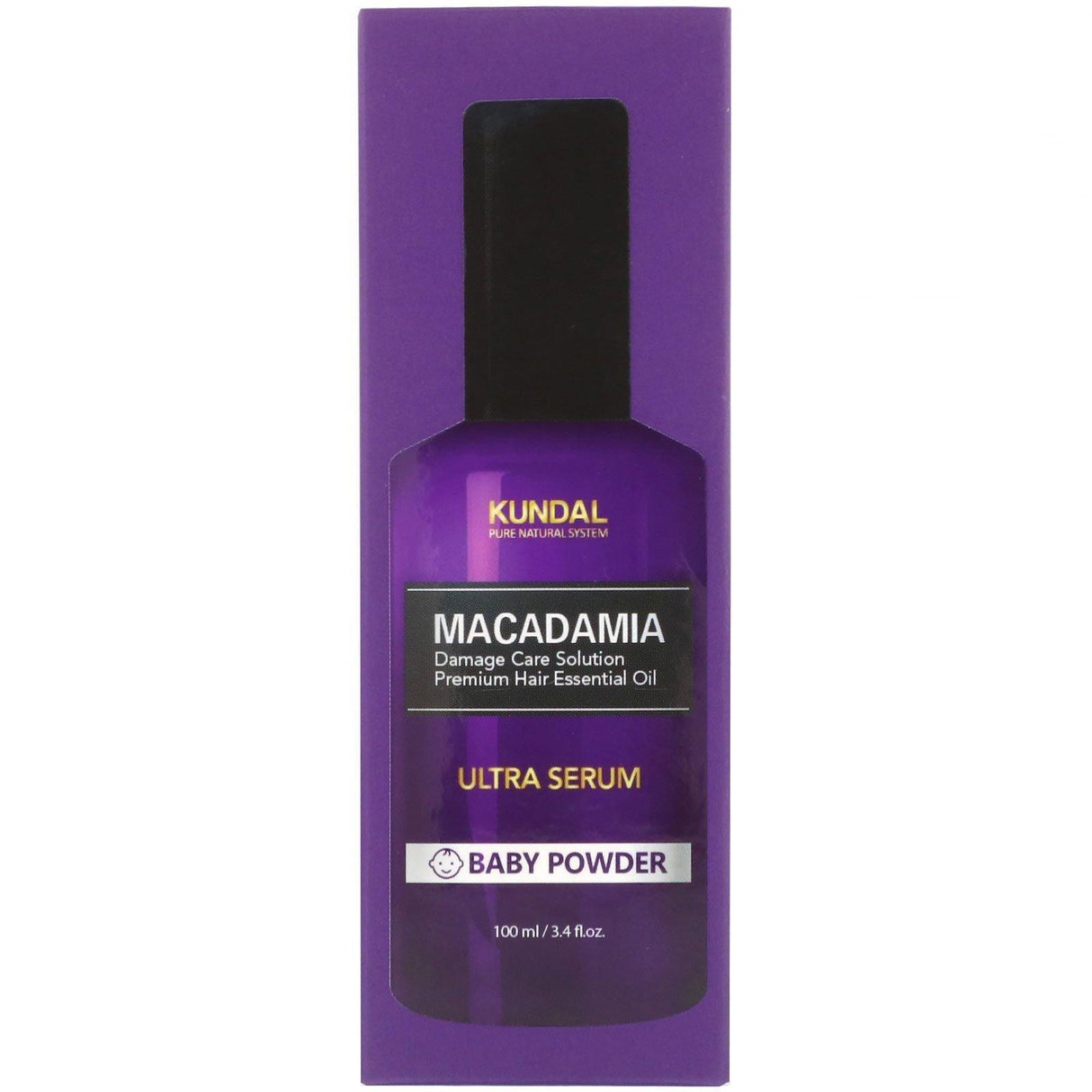 Kundal, Macadamia, Ultra Serum, Baby Powder, 3.4 fl oz (100 ml) - Supply Center USA