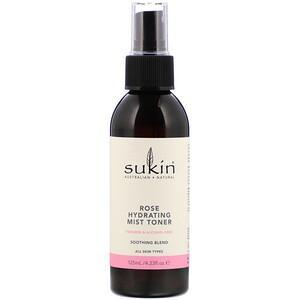 Sukin, Rose Hydrating Mist Toner, 4.23 fl oz (125 ml) - HealthCentralUSA