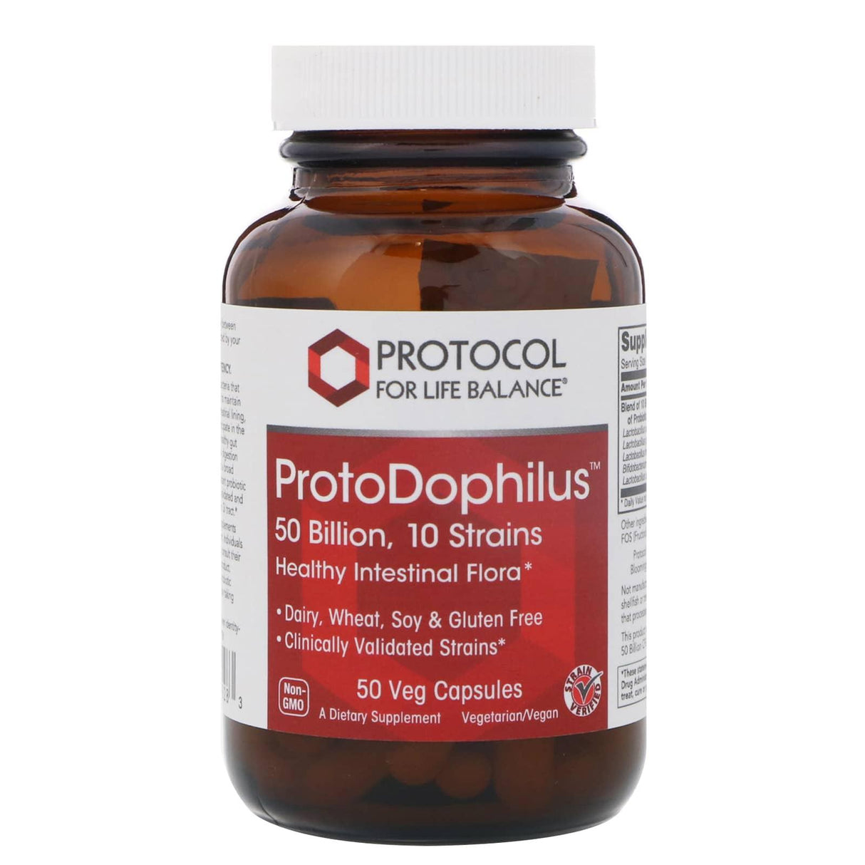 Protocol for Life Balance, ProtoDophilus, 50 Billion, 10 Strains, 50 Veg Capsules - Supply Center USA