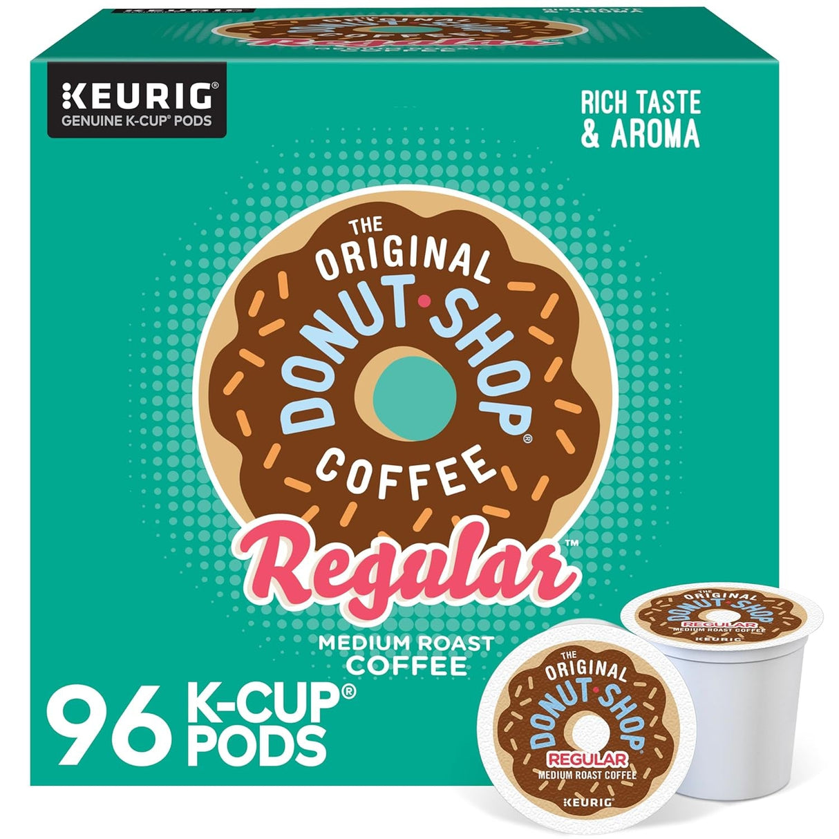 The Original Donut Shop Regular Keurig Single-Serve K-Cup Pods, Medium Roast Coffee, 12 Count (Pack of 6), Total 72 Count