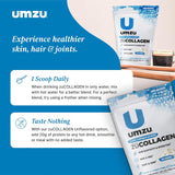 UMZU Zucollagen Hydrolyzed Protein Powder | 5 Collagen Peptide Types for Healthy Hair, Skin, Nails, Joints & Gut | Low Calorie, High Protein (20G Protein per Serving | Unflavored)