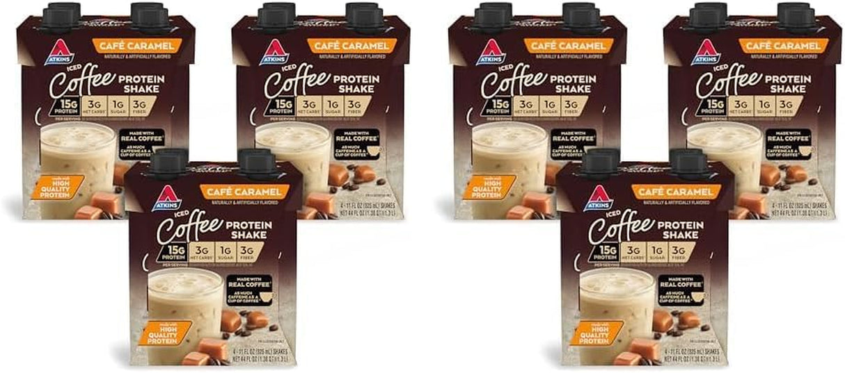 Atkins Mocha Latte Iced Coffee Protein Shake, 15G Protein, Low Glycemic, 4G Net Carb, 1G Sugar, Keto Friendly.