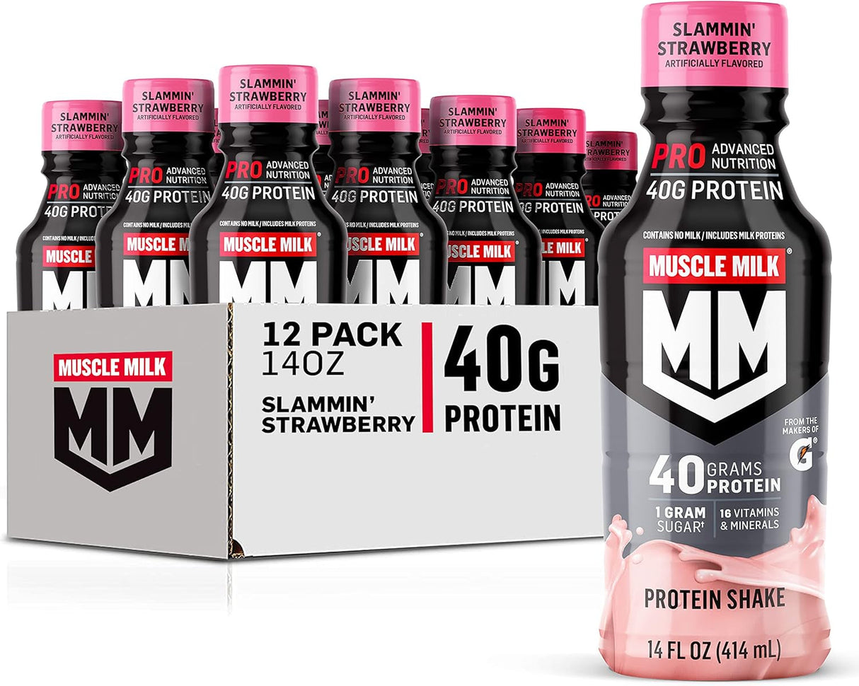 Muscle Milk Pro Series Protein Shake, Chocolate Peanut Butter, 40G Protein, 14 Fl Oz (Pack of 12)