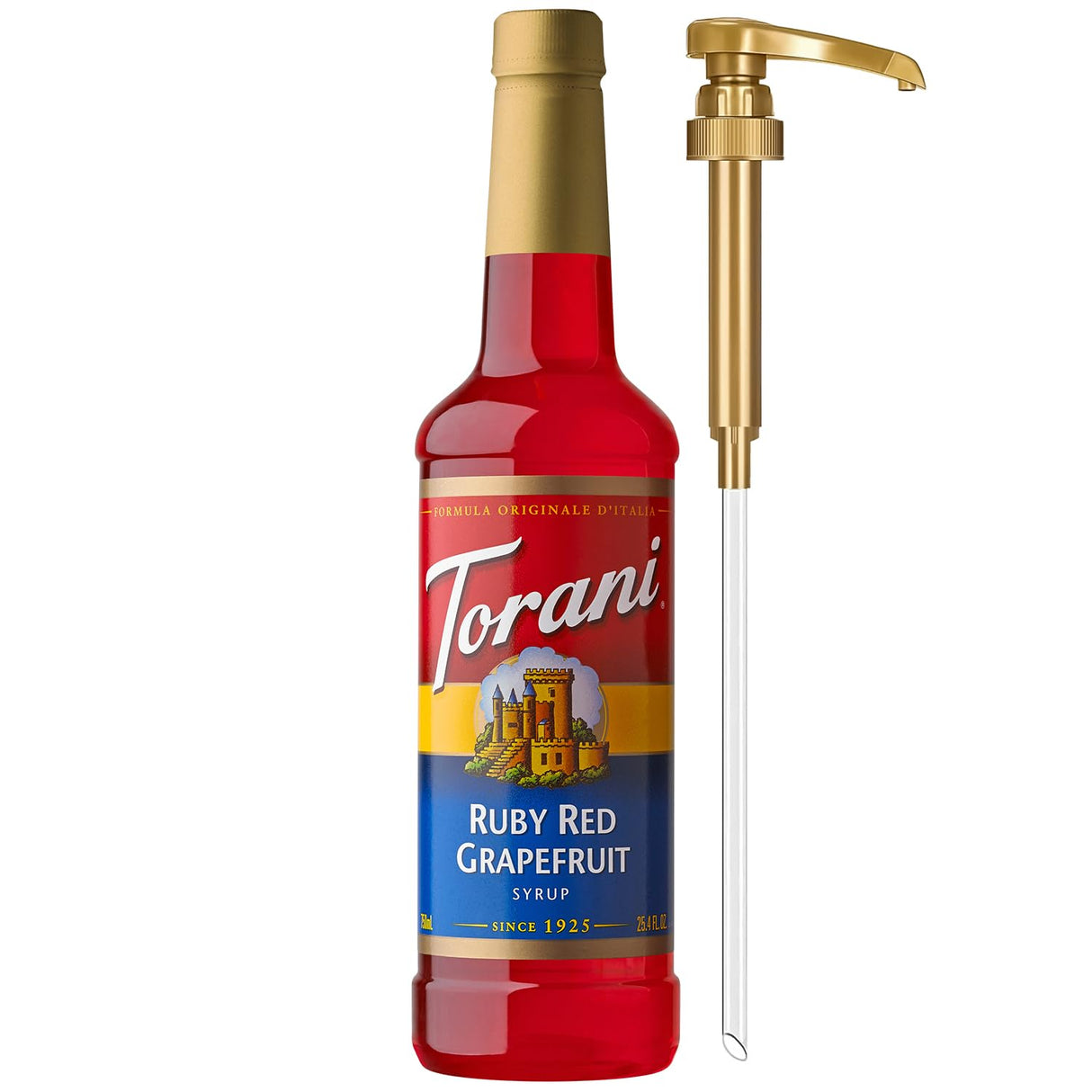 Torani Coffee Syrup, Vanilla Flavored Syrup for Drinks, Pump Included, 25.4 Fl Oz