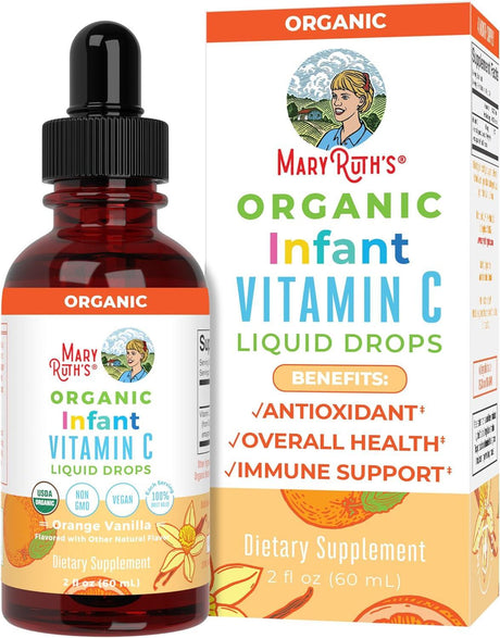 Maryruth Organics Vitamin C Drops | USDA Organic Vitamin C Liquid Drops for Adults | Men & Women | Vitamin for Immune Support & Overall Health | Vegan | Non-Gmo | Gluten Free | 30 Servings - Supply Center USA