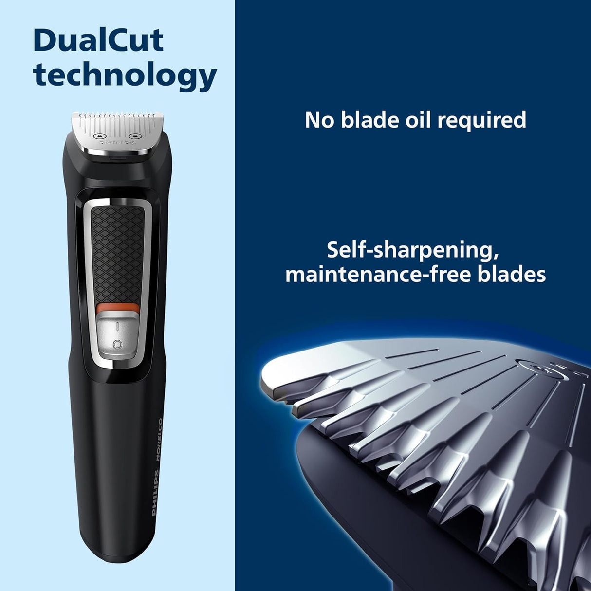 Philips Norelco Multi Groomer All-In-One Trimmer Series 3000-13 Piece Mens Grooming Kit for Beard, Face, Nose, Ear Hair Trimmer and Hair Clipper - NO Blade Oil Needed, MG3740/40