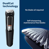 Philips Norelco Multi Groomer All-In-One Trimmer Series 3000-13 Piece Mens Grooming Kit for Beard, Face, Nose, Ear Hair Trimmer and Hair Clipper - NO Blade Oil Needed, MG3740/40