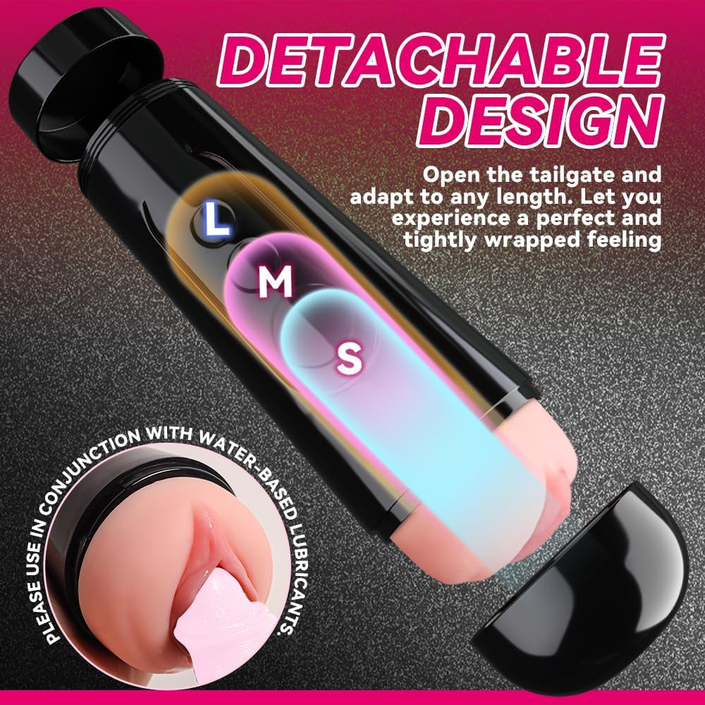 Male Masturbator Cup, Quiet Adult Sex Toys for Men Realistic Pocket Pussy Vagina Textured with 7.5In Depth Lifelike Soft and Man Masturbation Stroker