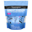 Neutrogena Makeup Remover Facial Cleansing Towelette Singles, Daily Face Wipes Remove Dirt, Oil, Makeup & Waterproof Mascara, Gentle, Individually Wrapped, 100% Plant-Based Fibers, 20 Ct - Supply Center USA