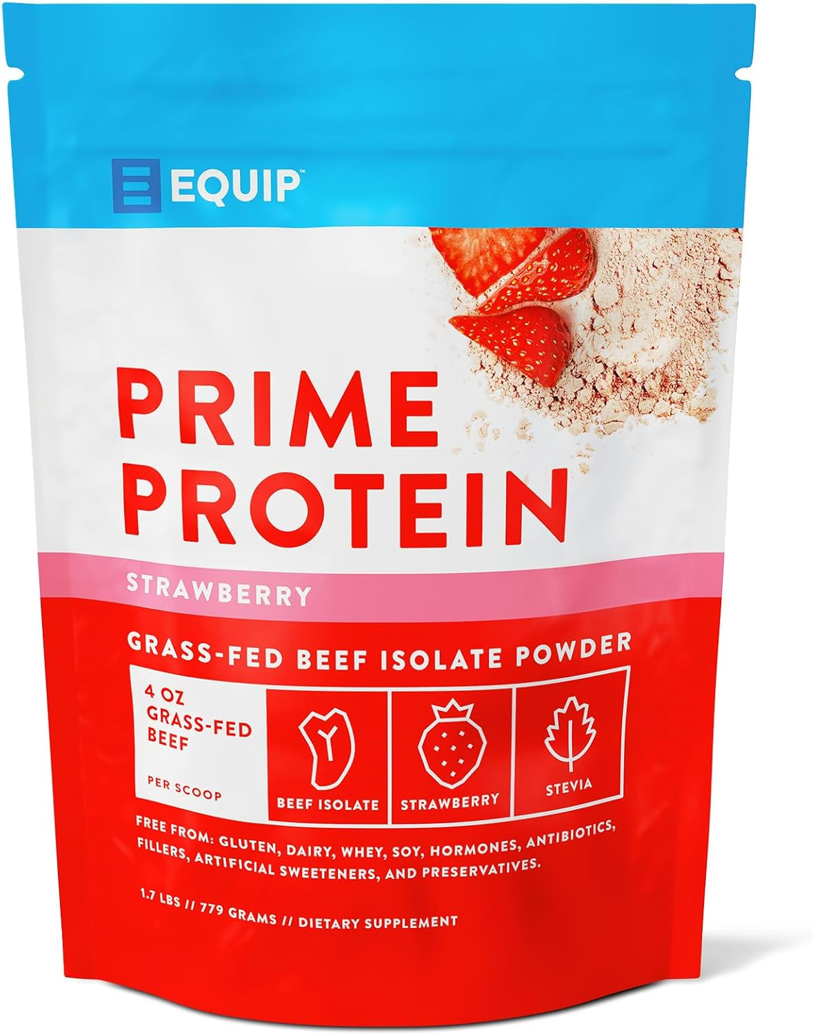 Equip Foods Prime Protein Powder | Clean, Grass Fed Beef Protein Isolate | Carnivore Protein Powder | Paleo, Keto Friendly | Gluten, Dairy Free | Helps Build & Repair Tissue | 30 Servings, Chocolate