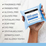 Neutrogena Fragrance-Free Makeup Remover Wipes, Daily Facial Cleanser Towelettes, Gently Removes Oil & Makeup, Alcohol-Free Makeup Wipes, 25 Ct - Supply Center USA