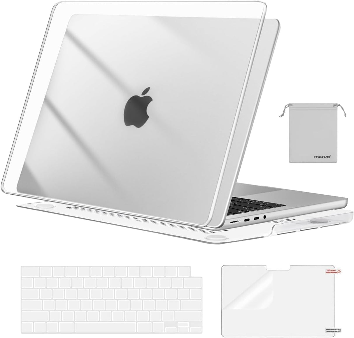 MOSISO Compatible with Macbook Pro 14 Inch Case 2024 2023 2022 2021 M4 M3 M2 M1 Pro Max A3112 A3185 A3401 A2918 A2992 A2779 A2442, Plastic Hard Shell&Keyboard Cover&Screen Film&Pouch, Black