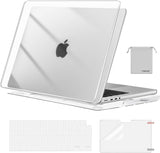 MOSISO Compatible with Macbook Pro 14 Inch Case 2024 2023 2022 2021 M4 M3 M2 M1 Pro Max A3112 A3185 A3401 A2918 A2992 A2779 A2442, Plastic Hard Shell&Keyboard Cover&Screen Film&Pouch, Black