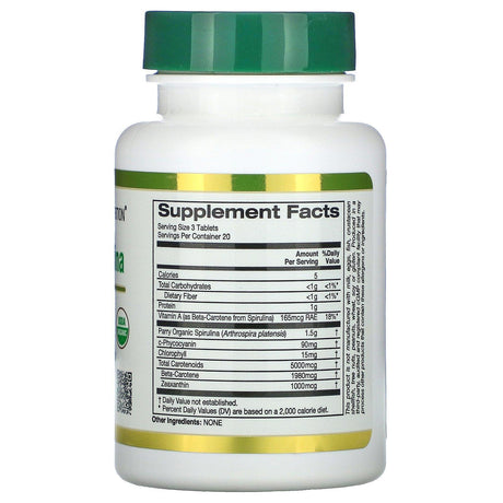 California Gold Nutrition, Organic Spirulina, USDA Organic, 500 mg, 60 Tablets - Supply Center USA