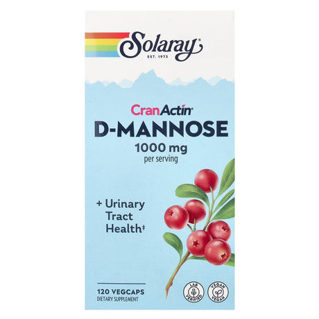 Solaray, CranActin® D-Mannose, 1,000 mg, 120 VegCaps (500 mg per VegCap) - Supply Center USA