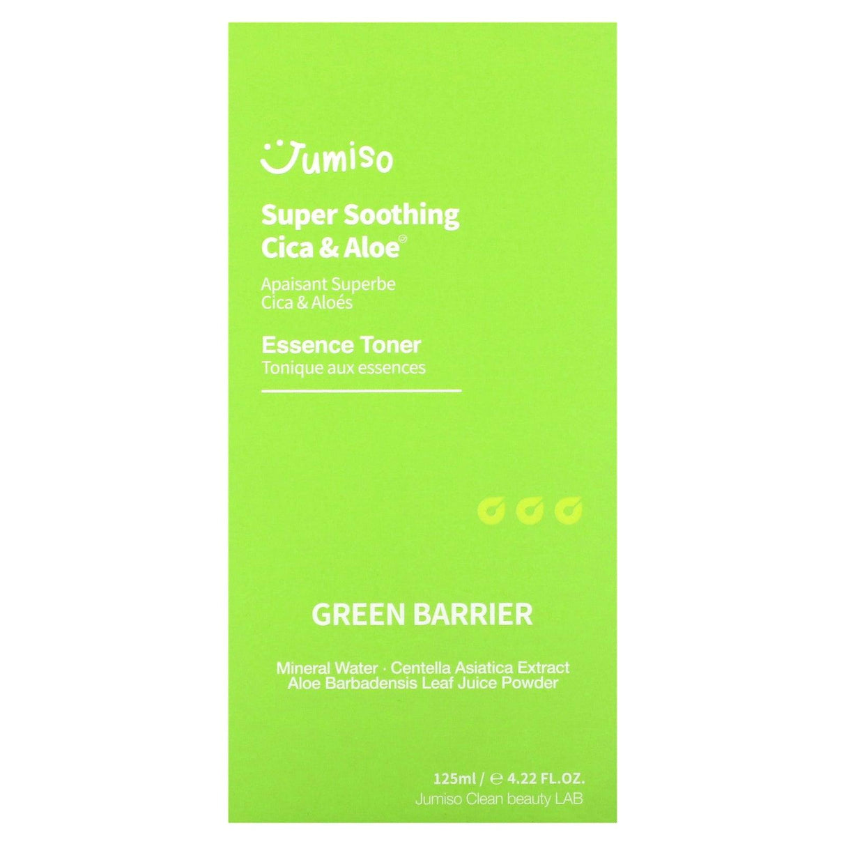 Jumiso, Super Soothing Cica & Aloe Essence Toner, 4.22 fl oz (125 ml) - Supply Center USA