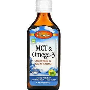 Carlson Labs, MCT & Omega-3, Natural Lemon Lime, 6.7 fl oz (200 ml) - Supply Center USA