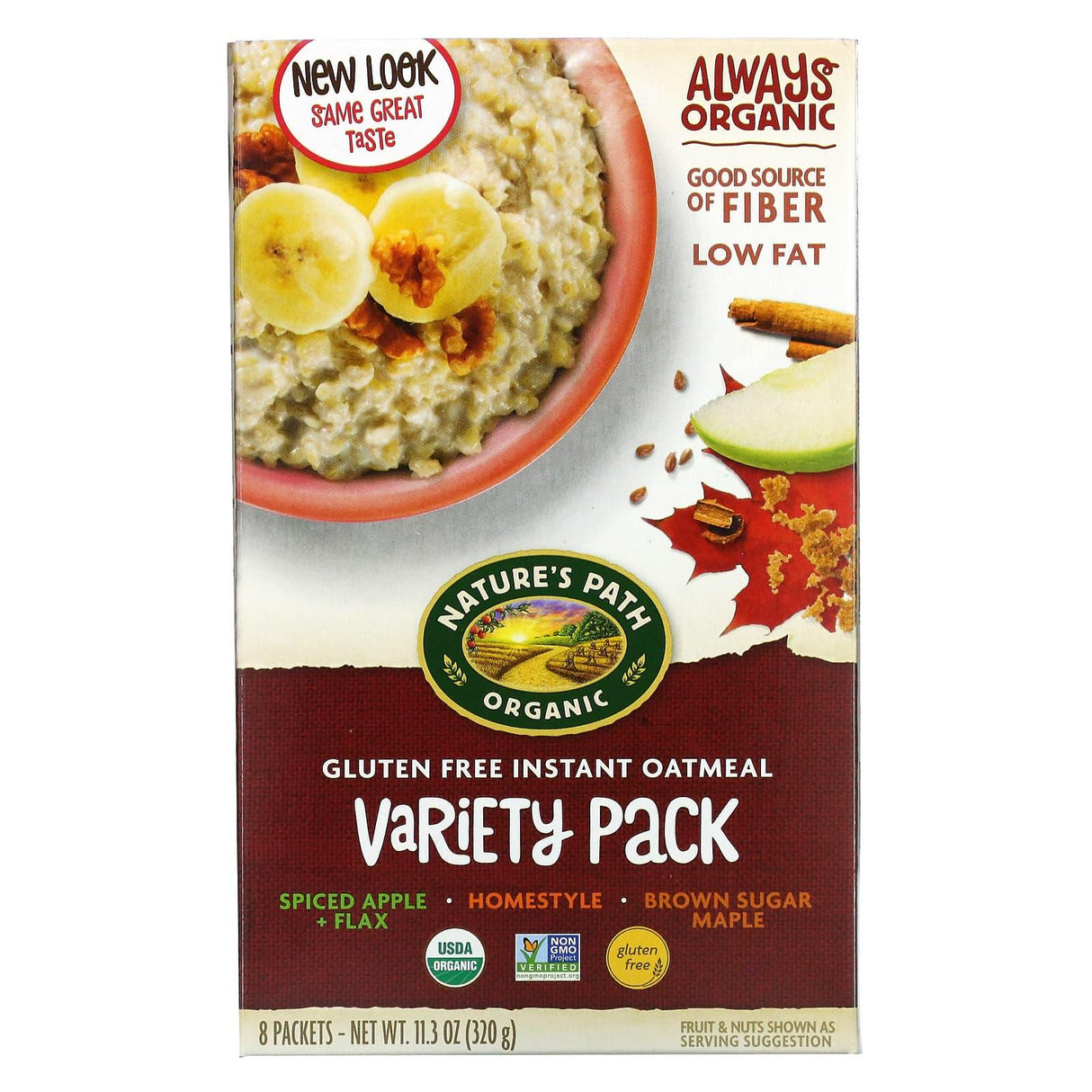 Nature's Path, Organic Instant Oatmeal, Apple Cinnamon, 8 Packets, 14 oz (400 g) - Supply Center USA