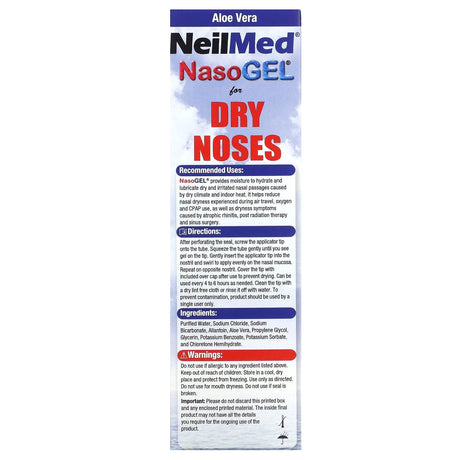 NeilMed, NasoGel for Dry Noses, 1 Tube, 1 oz (28.4 g) - Supply Center USA