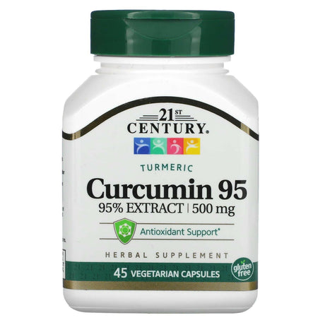 21st Century, Curcumin 95, 500 mg, 45 Vegetarian Capsules - Supply Center USA