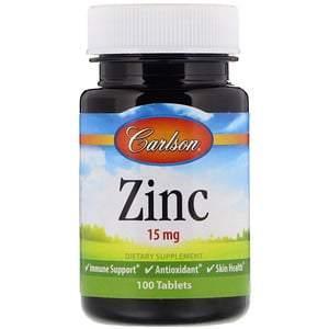 Carlson Labs, Zinc, 15 mg, 100 Tablets - Supply Center USA