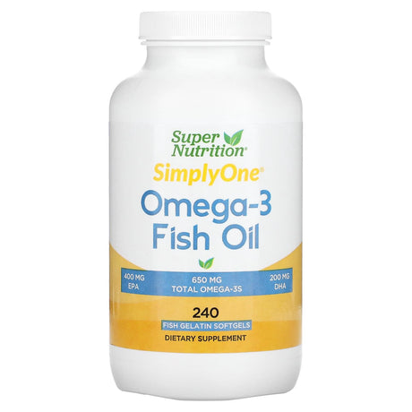 Super Nutrition, Omega-3 Fish Oil, 1,000 mg, 240 Fish Softgels - Supply Center USA