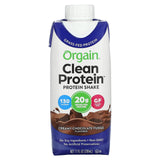 Orgain, Clean Protein Shake, Creamy Chocolate Fudge, 4 Pack, 11 fl oz (330 ml) Each - Supply Center USA