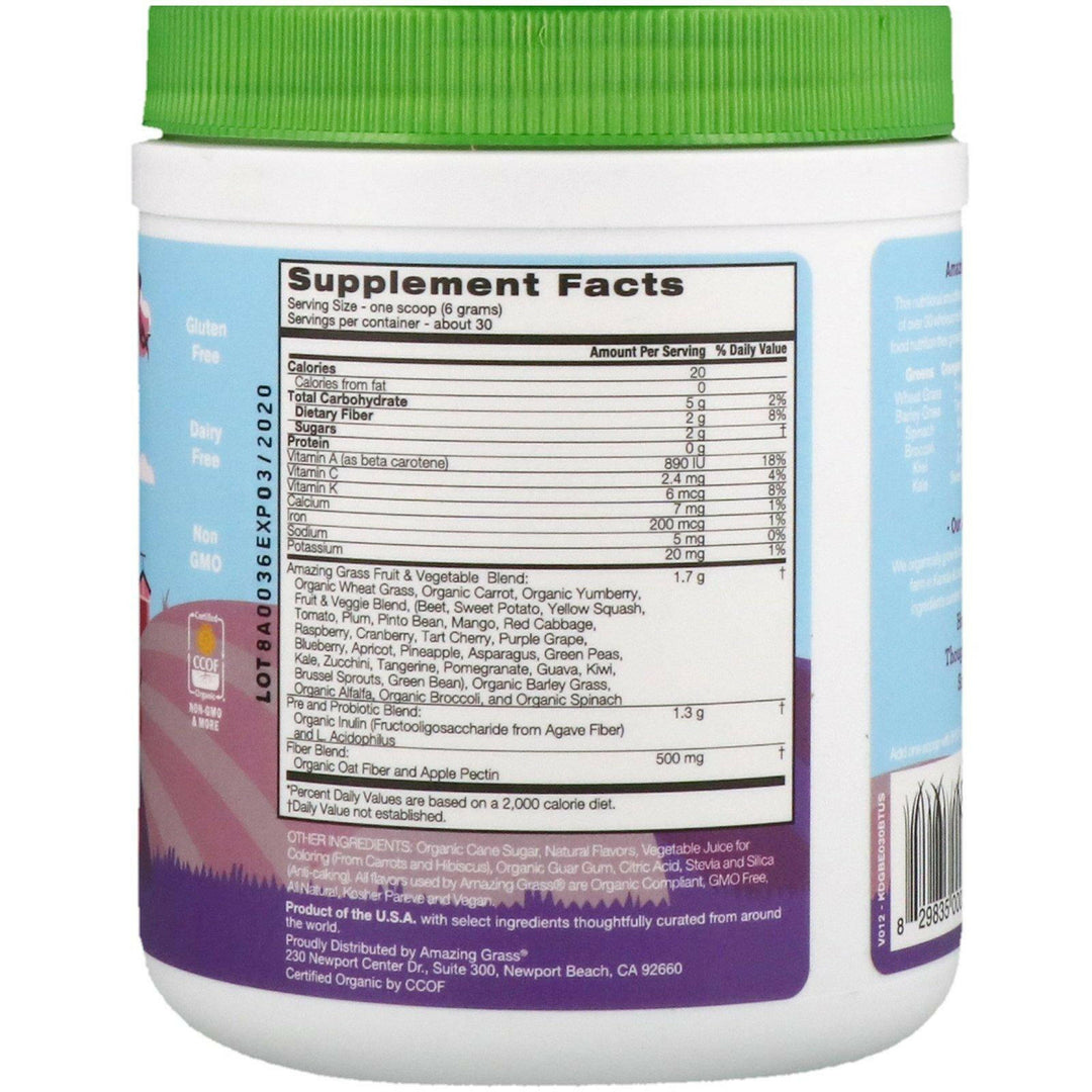 Amazing Grass, Kidz Superfood, Berry Blast, 6.35 oz (180 g) - HealthCentralUSA