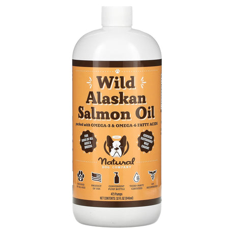 Natural Dog Company, Wild Alaskan Salmon Oil, For Dogs, All Ages , 32 fl oz (946 ml) - Supply Center USA