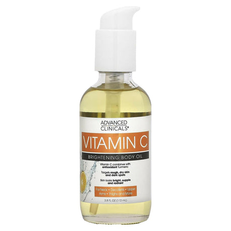 Advanced Clinicals, Vitamin C, Brightening Body Oil, 3.8 fl oz (112 ml) - Supply Center USA