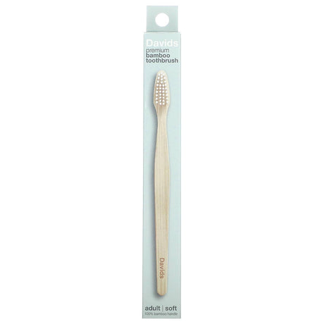 Davids Natural Toothpaste, Premium Bamboo Toothbrush, Soft, Adult, 3 Toothbrushes - Supply Center USA