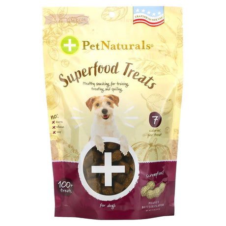 Pet Naturals, Superfood Treats for Dogs, Peanut Butter, 100+ Treats, 7.4 oz (210 g) - Supply Center USA