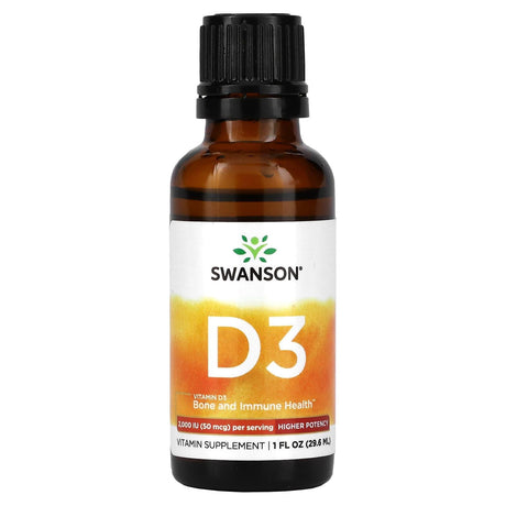 Swanson, Vitamin D3, Higher Potency, 2,000 IU (50 mcg), 1 fl oz (29.6 ml) - Supply Center USA