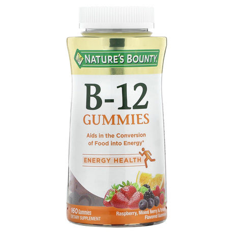 Nature's Bounty, B-12 Gummies, Raspberry, Mixed Berry & Orange, 160 Gummies - Supply Center USA