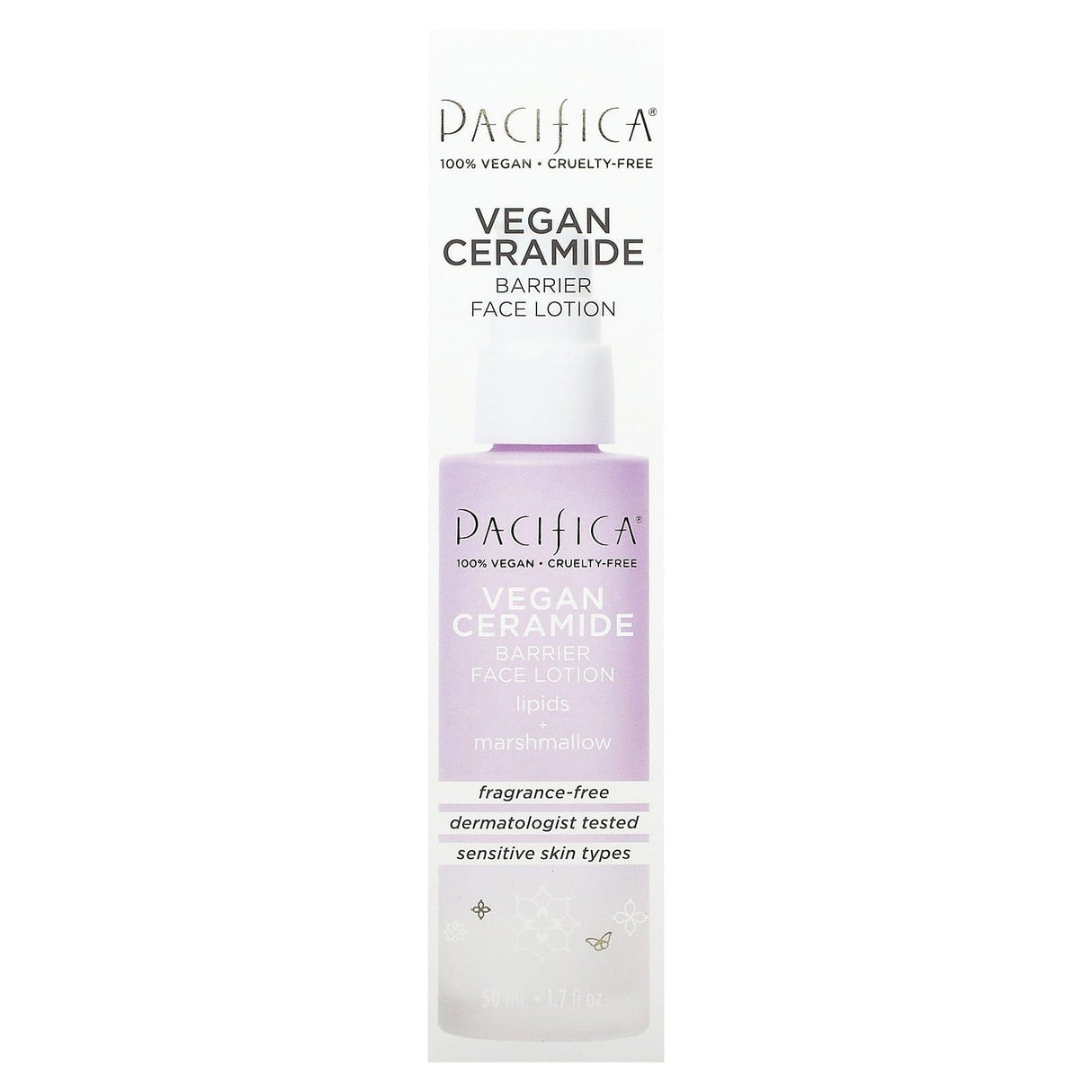 Pacifica, Vegan Ceramide, Barrier Face Lotion, Fragrance Free, 1.7 fl oz (50 ml) - Supply Center USA