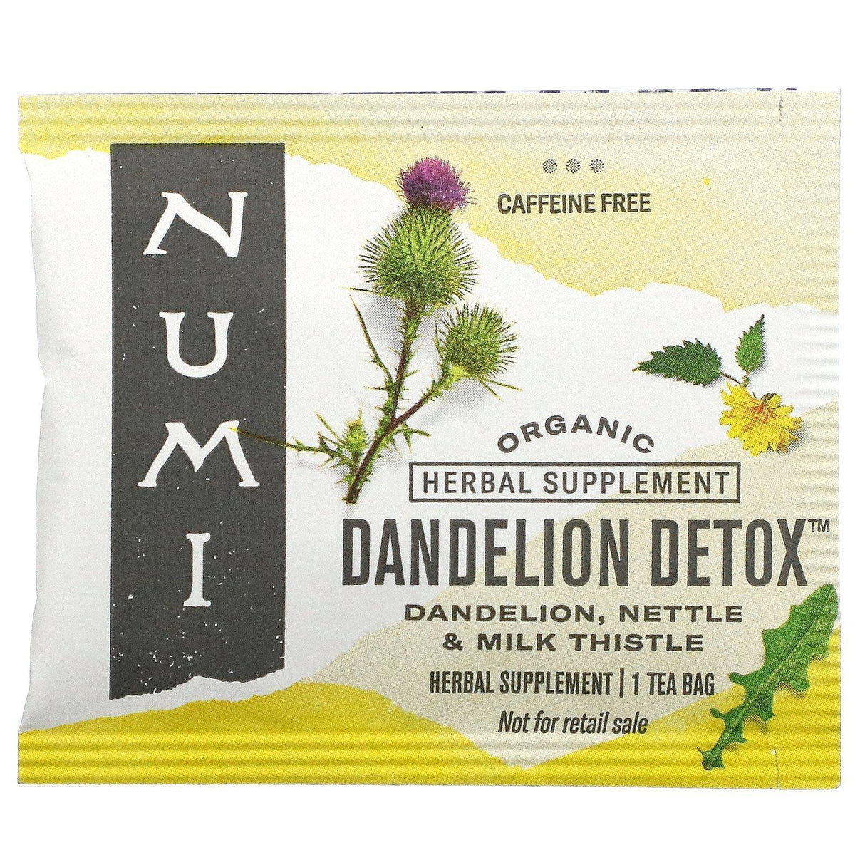 Numi Tea, Organic, Dandelion Detox, Caffeine Free, 16 Non-GMO Tea Bags, 1.13 oz (32 g) - Supply Center USA