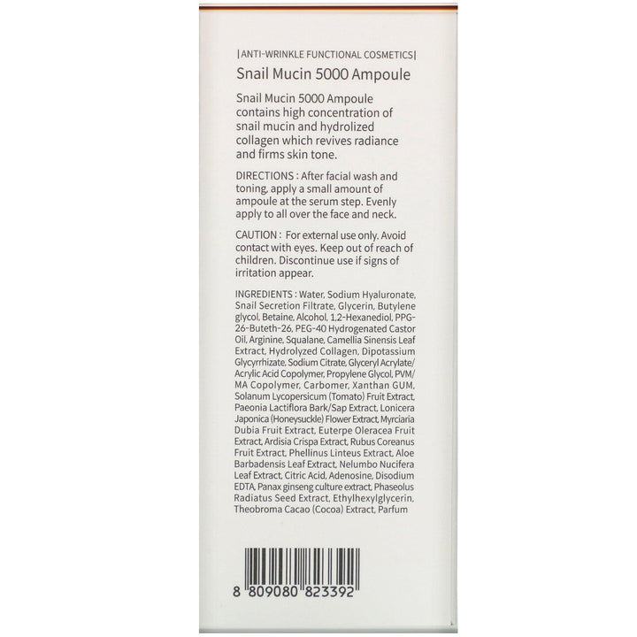 The Skin House, Snail Mucin 5000 Ampoule, 30 ml - HealthCentralUSA