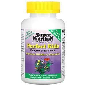 Super Nutrition, Perfect Kids Complete Multi-Vitamin, Wild-Berry, 60 Vegetarian Chewable Tablets - Supply Center USA