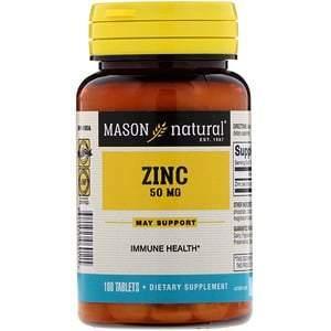 Mason Natural, Zinc, 50 mg, 100 Tablets - Supply Center USA